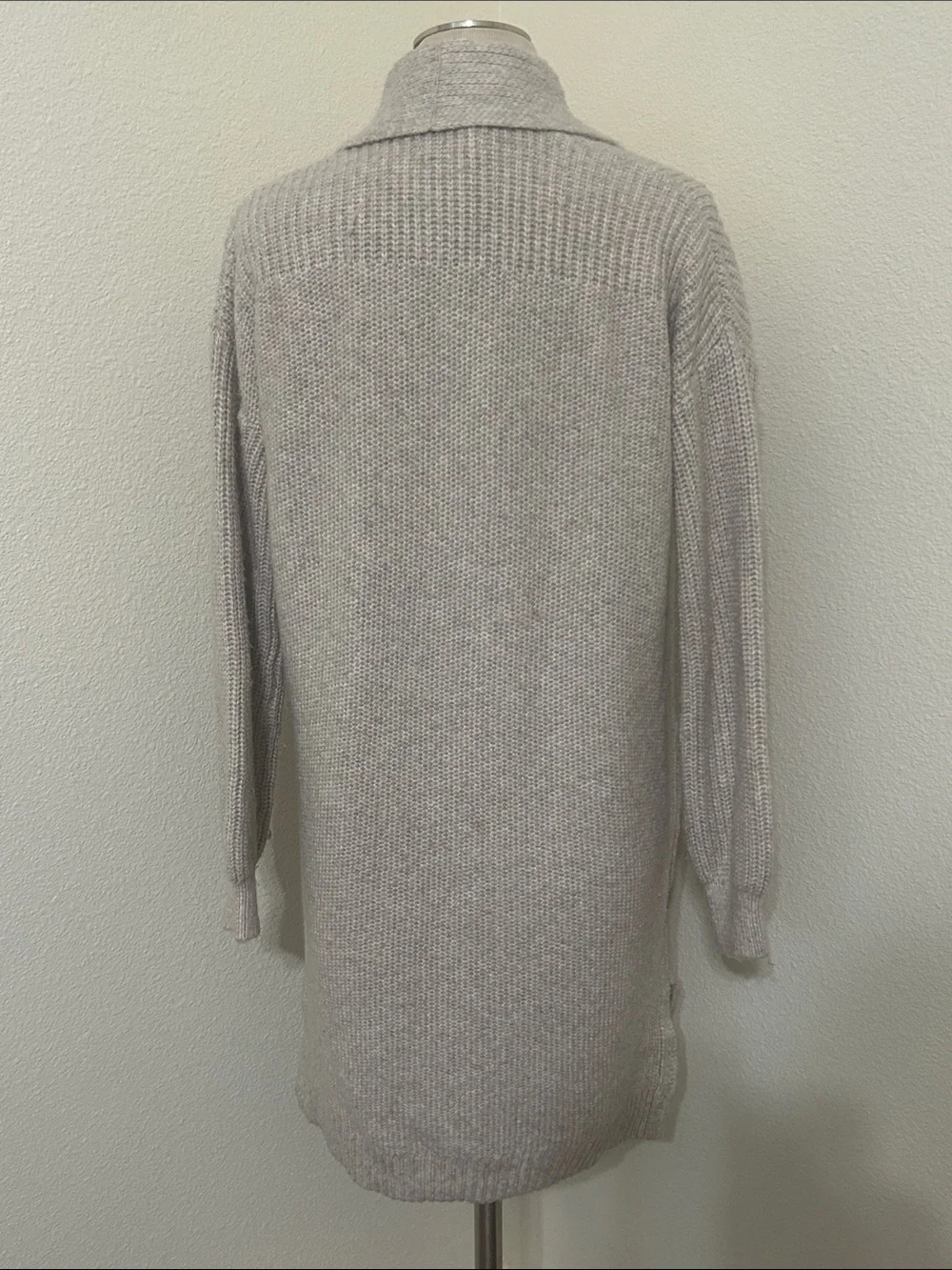 Soft Sincerely Jules Open Front Long Cardigan Oatmeal Cream Gray S Small Pockets